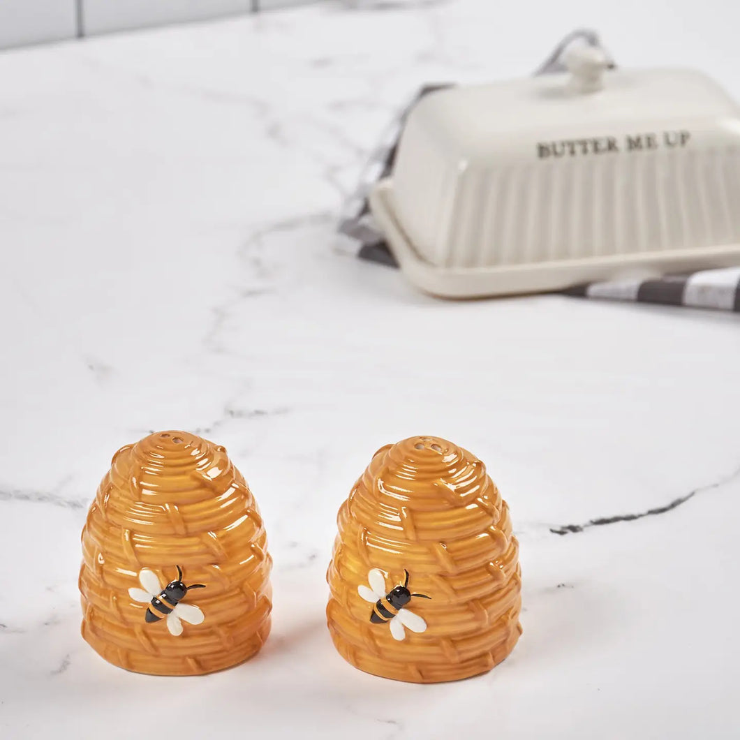 Bee Hive Salt and Pepper Shakers