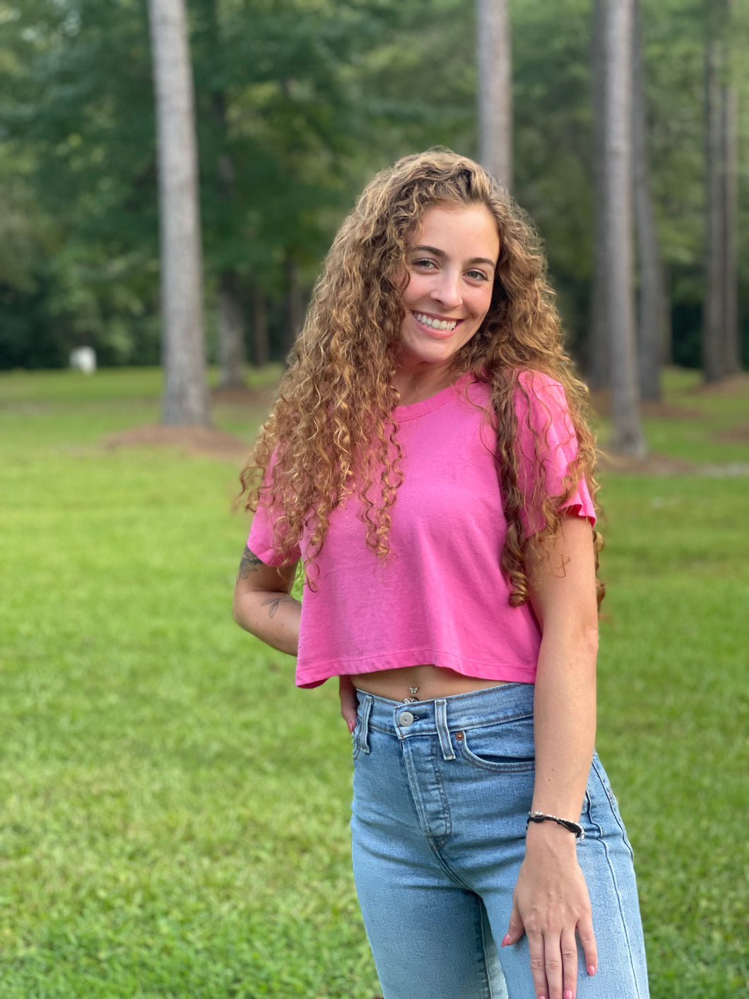 Pretty In Pink Cropped Tee