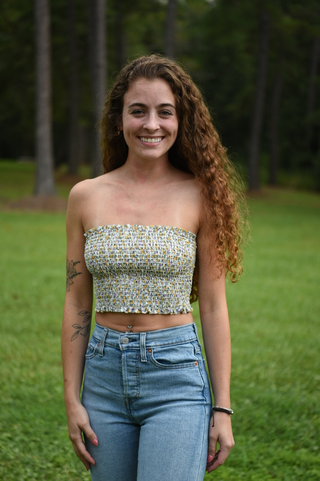 Floral Smocked Tube Top