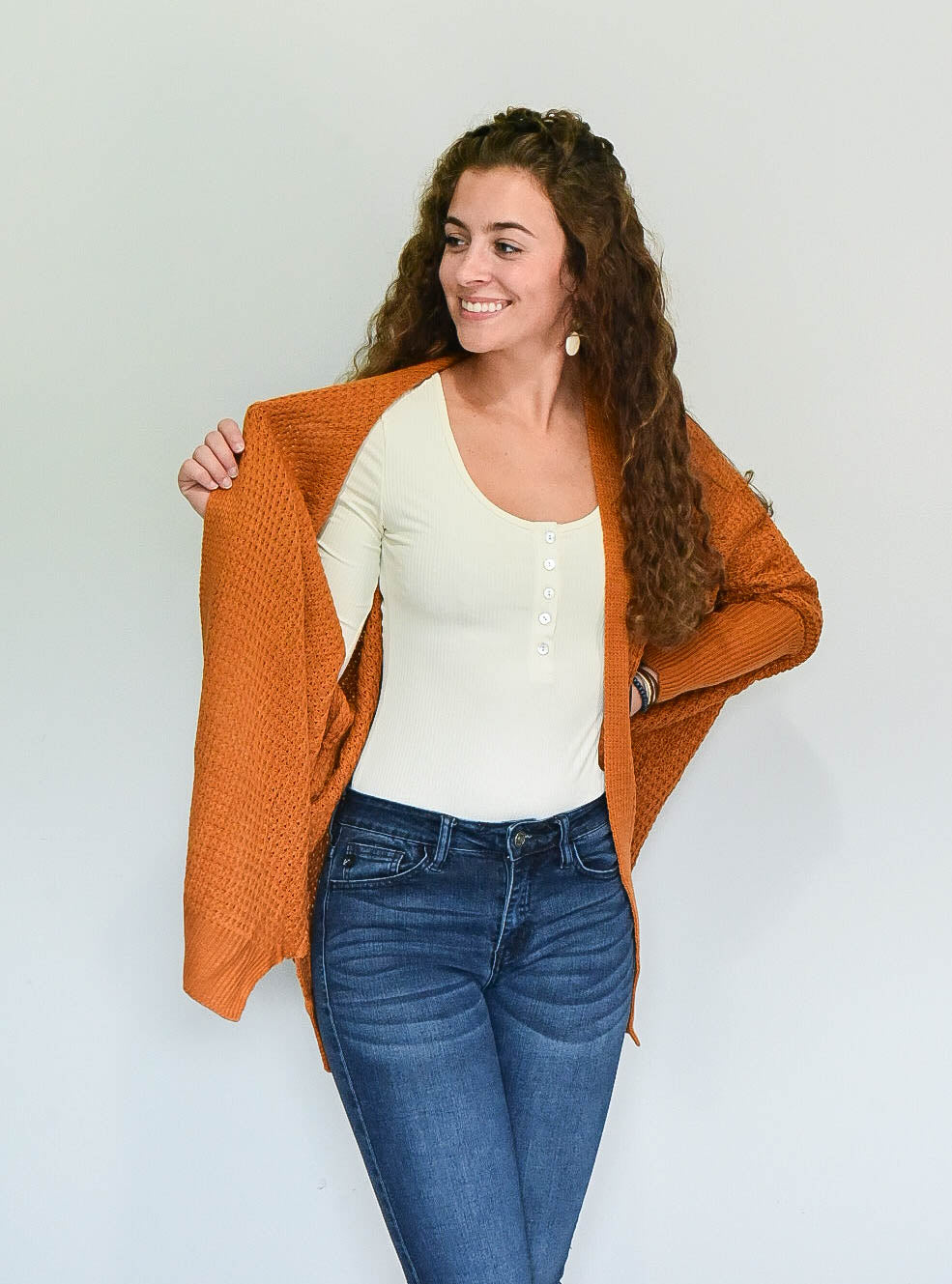 Waffle Knit Cardigan